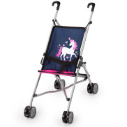 BAYER Количка за кукли BUGGY синя с еднорог 27x51x55 см.