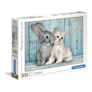 CLEMENTONI 500 ч. Пъзел Коте и зайче