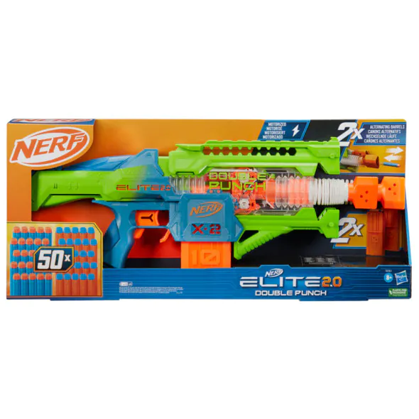 NERF Elite 2.0 Моторизиран бластер DOUBLE PUNCH с 50 стрели | ХИПОЛЕНД