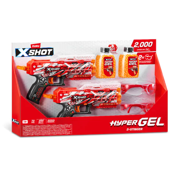 X Shot HYPER GEL 2 Бластера с Гел Топчета 2000 2xStinger | ХИПОЛЕНД