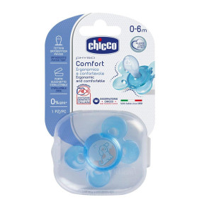 CHICCO Залъгалка силикон PHYSIO COMFORT 0м+ СИНЯ