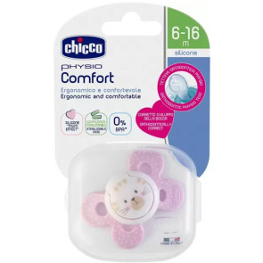 CHICCO Залъгалка силикон PHYSIO COMFORT 6-16М РОЗОВА