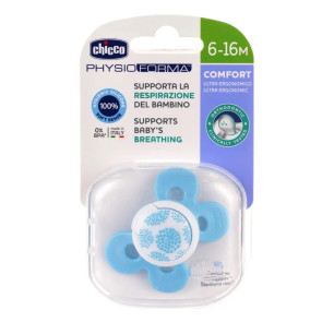 CHICCO Залъгалка силикон PHYSIO COMFORT 6-16М СИНЯ