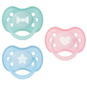 CANPOL Силиконова залъгалка със симетрична форма 18+ м PASTELOVE