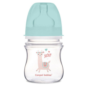 CANPOL Шише с широко гърло 120 мл. АНТИКОЛИК EXOTIC ANIMALS ЗЕЛЕН