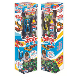 RSTOYS Килимче за игра THUNDER CARS(80 х 70 см) 1 кола и аксесоари