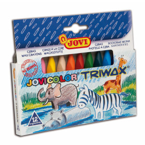 Jovi Восъчни пастели, триъгълна форма 12 цвята