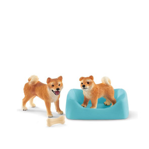 SCHLEICH Комплект Шиба ину майка с малко