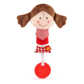 АМЕК BABY Кукла с държалка 18 см. ЧЕРВЕНА РОКЛЯ