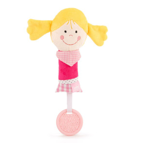 АМЕК BABY Кукла с държалка 18 см. РОЗОВА РОКЛЯ