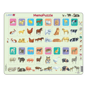 LARSEN Пъзел MAXI МЕМО - Животни 32 части