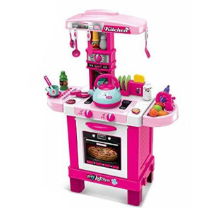 KIDS COOK Кухня с чайник, пара, звук и светлина РОЗОВА