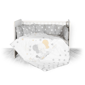 LORELLI Classic Сет Лили от 5 части за легло 60/120 см. РАНФОРС СИВО СЛОНЧЕ ЗВЕЗДИ