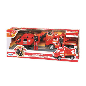 RSTOYS Комплект за игра ПОЖАРНА ВЕРТОЛЕТ/КАМИОН И 2 бр. Фигури