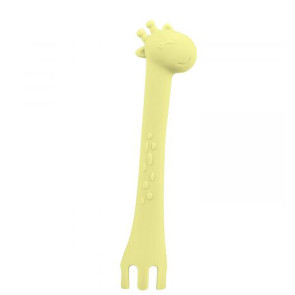 KIKKA BOO Лъжица силикон GIRAFFE ЖЪЛТА