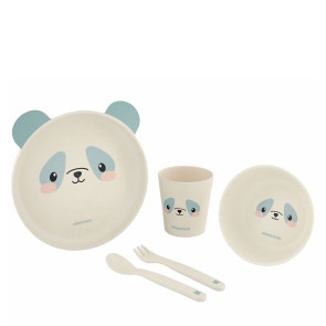 KIKKA BOO Сет за хранене 5 части бамбук PANDA СИН