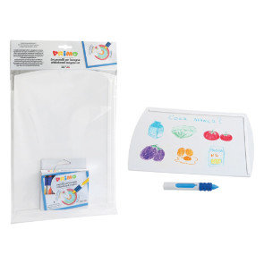 Primo Бяла дъска пластмасова с восъчни пастели 8 цвята