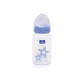 LORELLI Baby Care Шише стъкло с ANTI-COLIC биберон 240 мл MOONLIGH BLUE