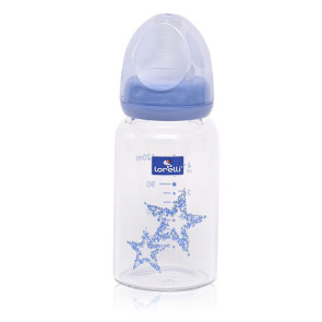 LORELLI Baby Care Шише стъкло с ANTI-COLIC биберон 120 мл MOONLIGHT BLUE