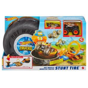 HOT WHEELS Monster Trucks Автомобилна гума за каскади с 1бр. бъги и 1бр. количка