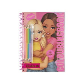 Besties Книжка за оцветяване с 5 цветни молива Neon
