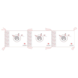 KIKKA BOO Обиколник за легло 210 см. PINK BUNNY