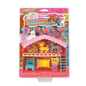 RS TOYS Къща с кученца/котенца и аксесоари