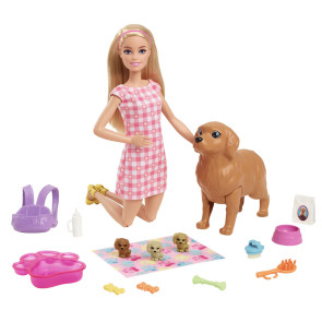 BARBIE FAMILY PETS Комплект за игра с кукла и кученца