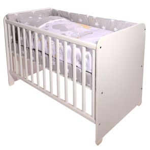 LORELLI Classic Сет от 7 части за легло 60/120 SMILE СИВО СЛОНЧЕ ЗВЕЗДИ