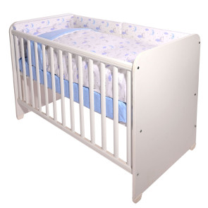 LORELLI Classic Сет от 7 части за легло 60/120 SMILE СИНЬО ЛУНИ И ЗВЕЗДИ