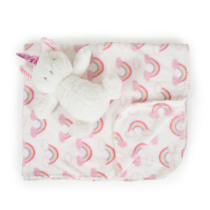CANGAROO Одеяло с играчка UNICORN СИВИ/РОЗОВИ ЗВЕЗДИ