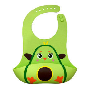 KIDS Лигавник силикон с джоб АВОКАДО ЗЕЛЕН