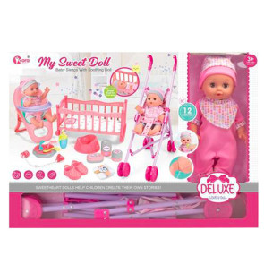 BABY DELUXE Кукла бебе с количка и аксесоари