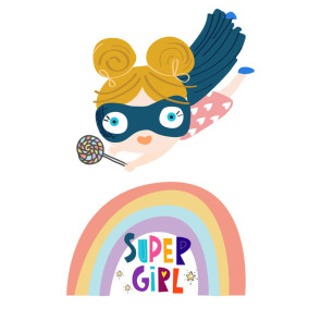 GINGER HOME К-кт стикери за декорация 2 бр. SUPER GIRL