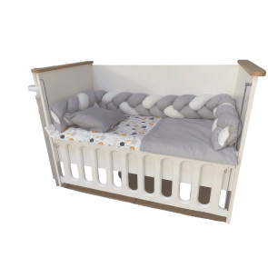 BabyHome Обиколник тройна плитка 220 см - сив