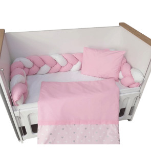 BabyHome Обиколник тройна плитка 220 см - розов