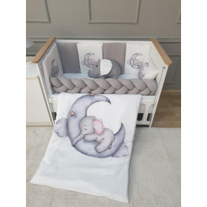 Babyhome Комплект за бебешко легло 60/120 см - слонче