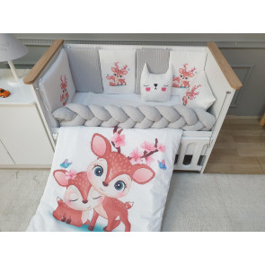 Babyhome Комплект за бебешко легло 60/120 см - сърна