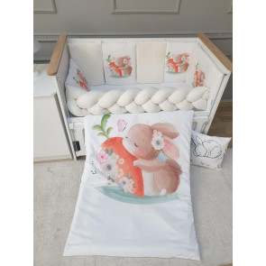 Babyhome Комплект за бебешко легло 60/120 см - зайче