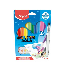 MAPED Флумастери Color Peps Aqua 10 цвята с водна четка