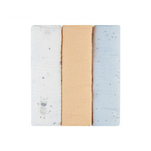 KIKKA BOO К-кт муселинови пелени 3бр 100х100 см STRIPY FRIENDS