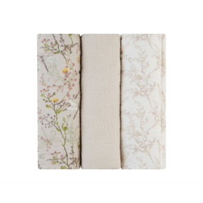 KIKKA BOO К-кт муселинови пелени 3бр 100х100 см SECRET GARDEN BEIGE