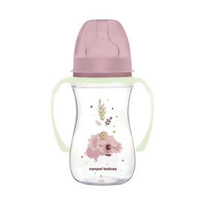 CANPOL Шише с дръжки 240 мл. EASY START SLEEPY COALA PINK