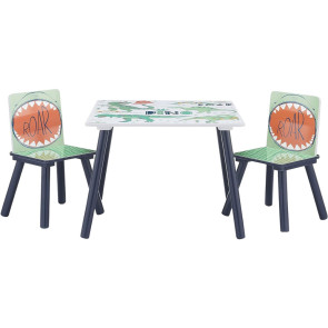 GINGER HOME К-кт дървена маса с 2 столчета DINOSAUR