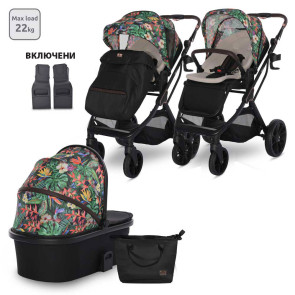LORELLI Premium Комбинирана количка 2в1 GLORY TROPICAL FLOWERS
