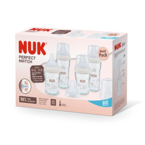 NUK PM Сет шишета стъкло 4 бр. TEMPERATURE CONTROL ДЪГА
