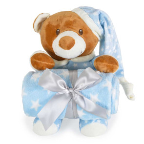 CANGAROO Одеяло с играчка ADDIE BEAR СИНЬО