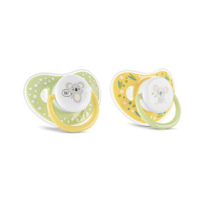 LORELLI Baby Care Залъгалка с капаче 6+м. 2 бр YELLOW/GREEN