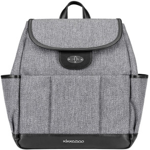 KIKKA BOO Чанта - раница за количка MORICE С КОЖЕНИ ДЕТАЙЛИ GREY