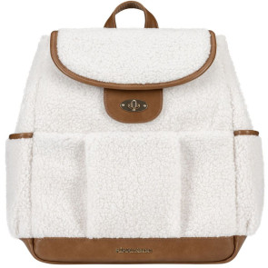 KIKKA BOO Чанта - раница за количка MORICE С КОЖЕНИ ДЕТАЙЛИ WHITE
